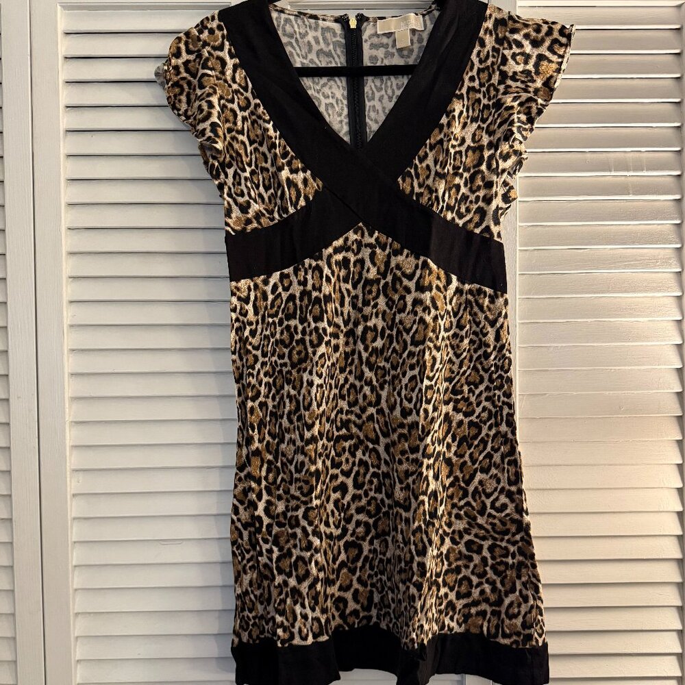 Michael Kors Women's leopard print/black Mini Dress